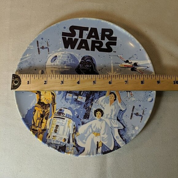 Star Wars Plate 2010 Lucas Film Pottery Barn Kids Plastic Dishwasher Safe Blue - Picture 6 of 7